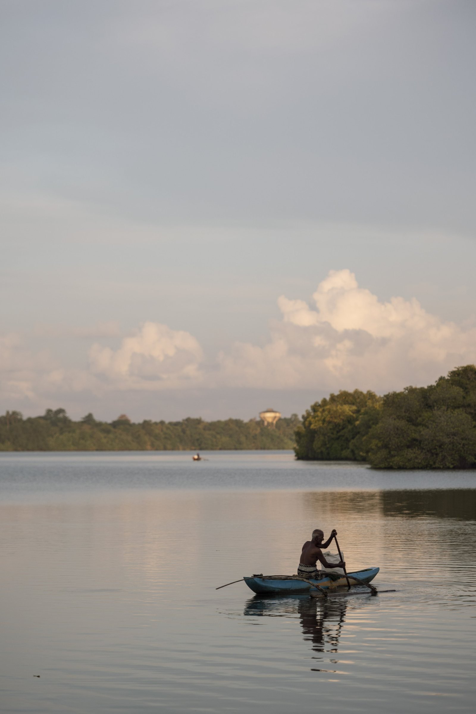 Over a quiet lake